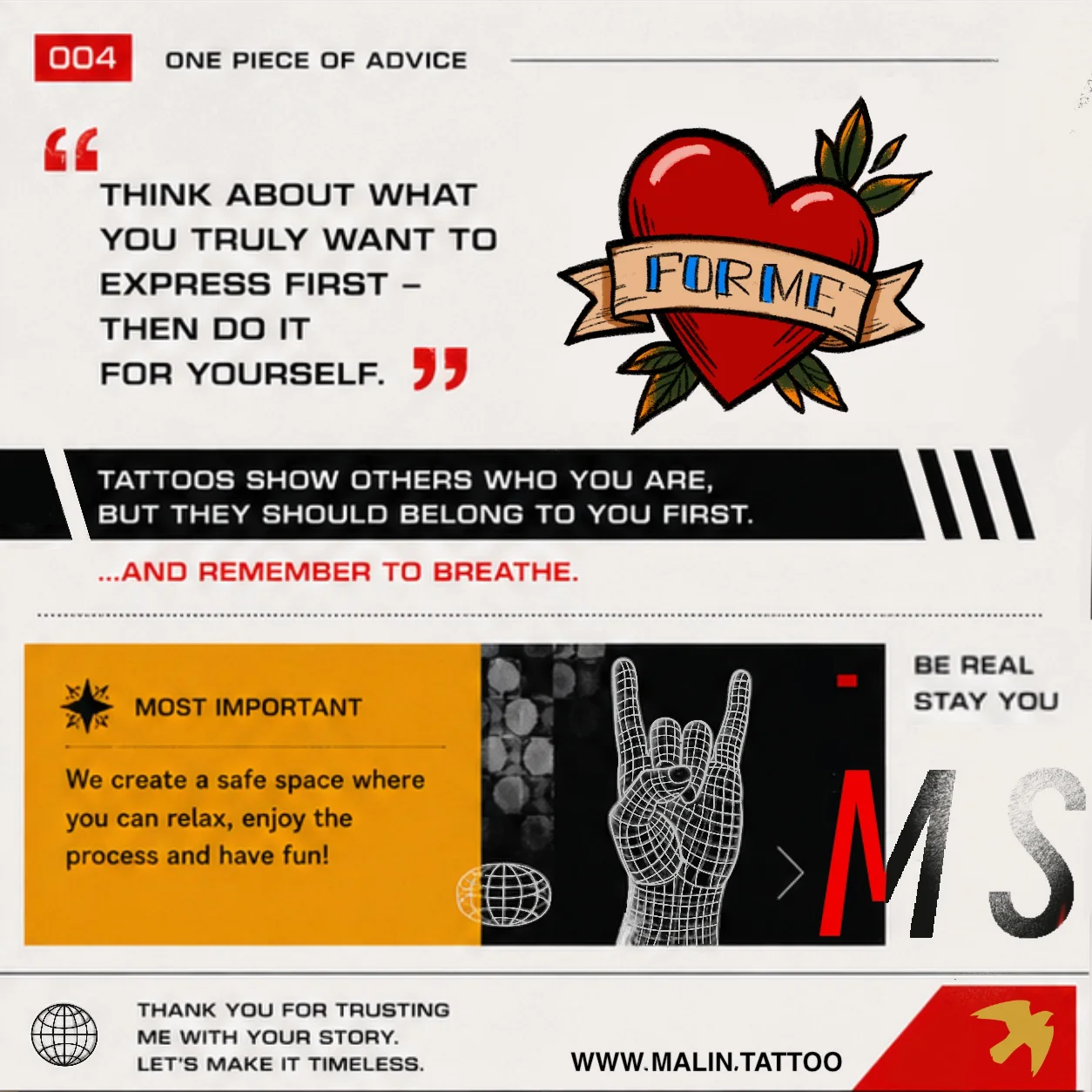 Summary page of  Artist Explanation of the Process for Beginners . Malin.tattoo London